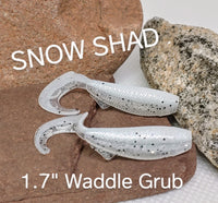 1.7" Waddle Grub - Snow Shad