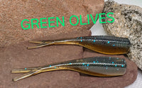 2" STINGER TUNA TAIL SHAD - Green Olives