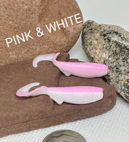 1.7" Waddle Grub - Pink and White