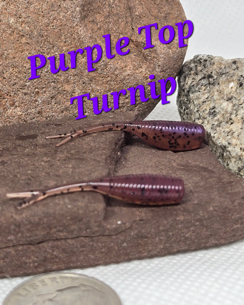 1.2" Stinger Tuna Tail Shad - Purple Top Turnip - 000