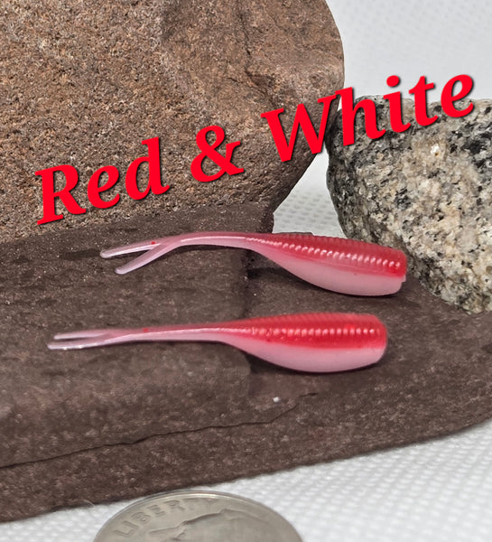 1.2" Stinger Tuna Tail Shad - Red and White - 038