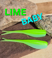 2" STINGER TUNA TAIL SHAD - LIME BABY! - 000
