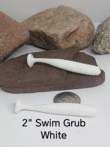 Swim Grub Bat Tail 2" - White