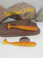 Swim Grub Bat Tail 2" - Sunset Fire