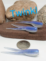 1.75" Double Tap Split Tail Shad - Twinkl 007