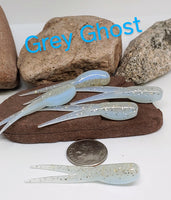 1.75" Double Tap Split Tail Shad - Grey Ghost 040