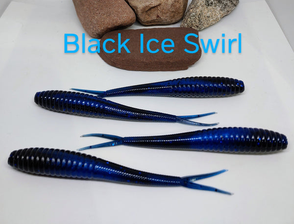 4.25 Flicker Fluke - Black Ice Swirl – J and S Soft Plastyx